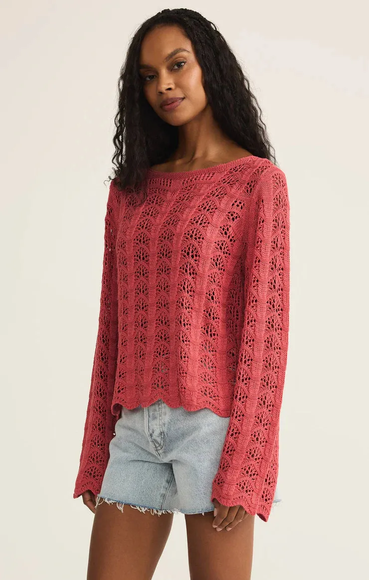 Azura Crochet Sweater Persimmon