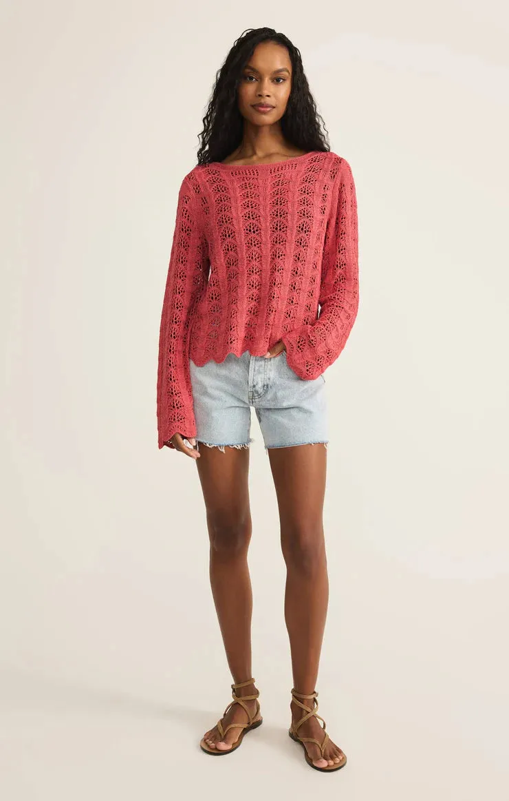 Azura Crochet Sweater Persimmon