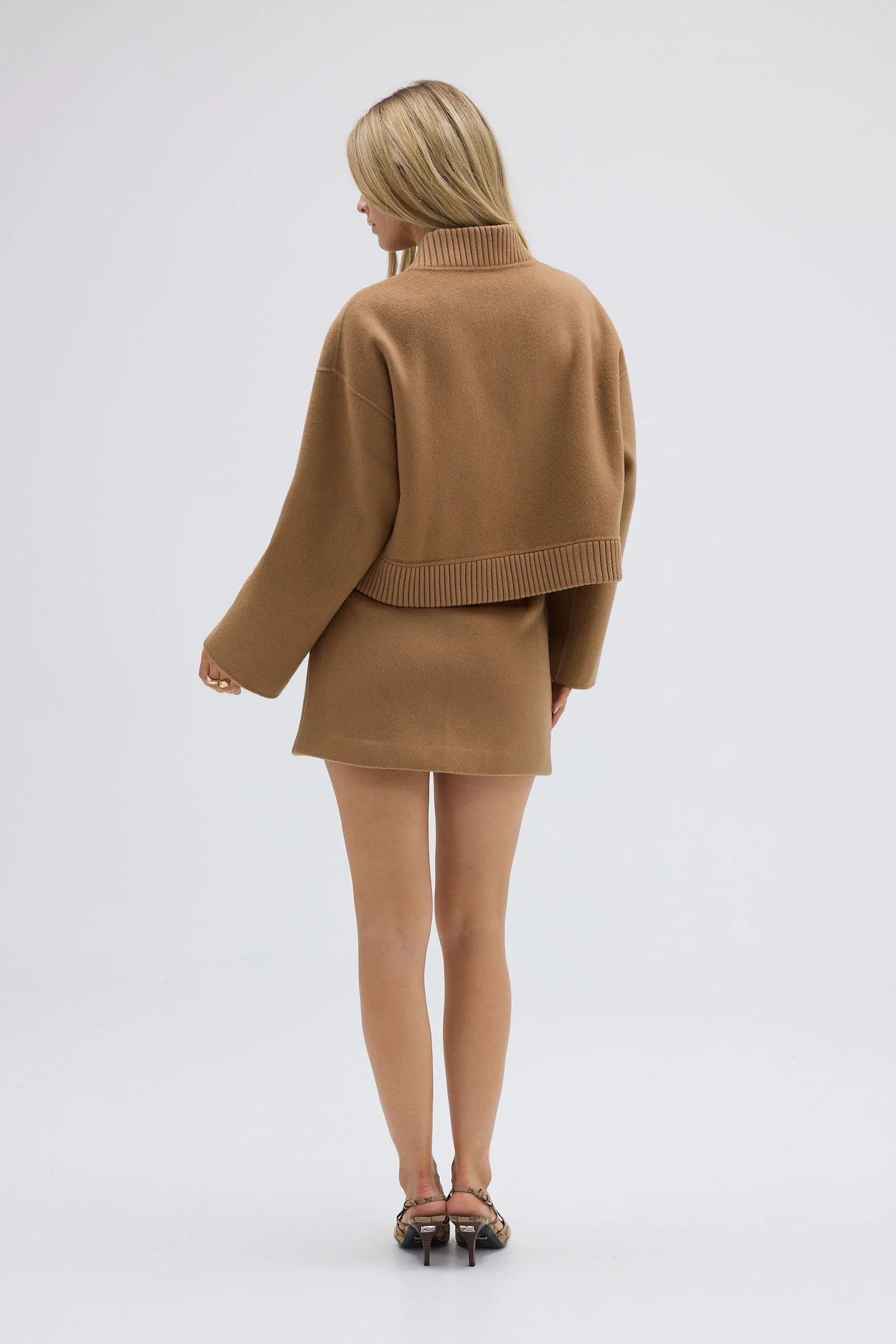 Bonnie Wool Bomber Jacket - Walnut