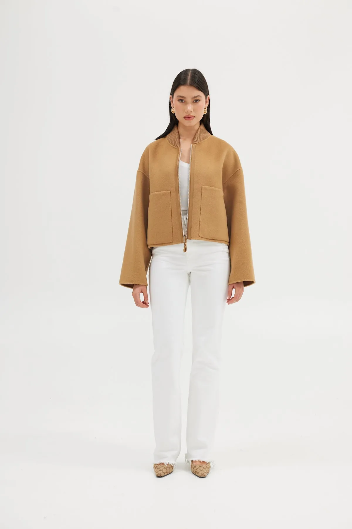 Bonnie Wool Bomber Jacket - Walnut