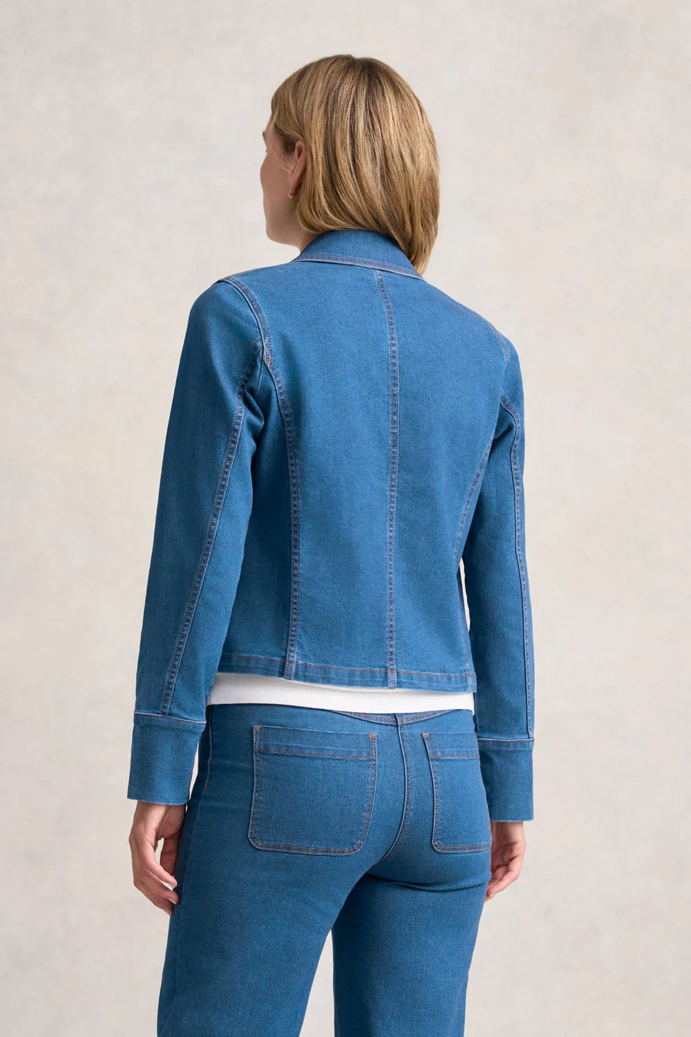 Cropped Denim Jacket - Denim Denim