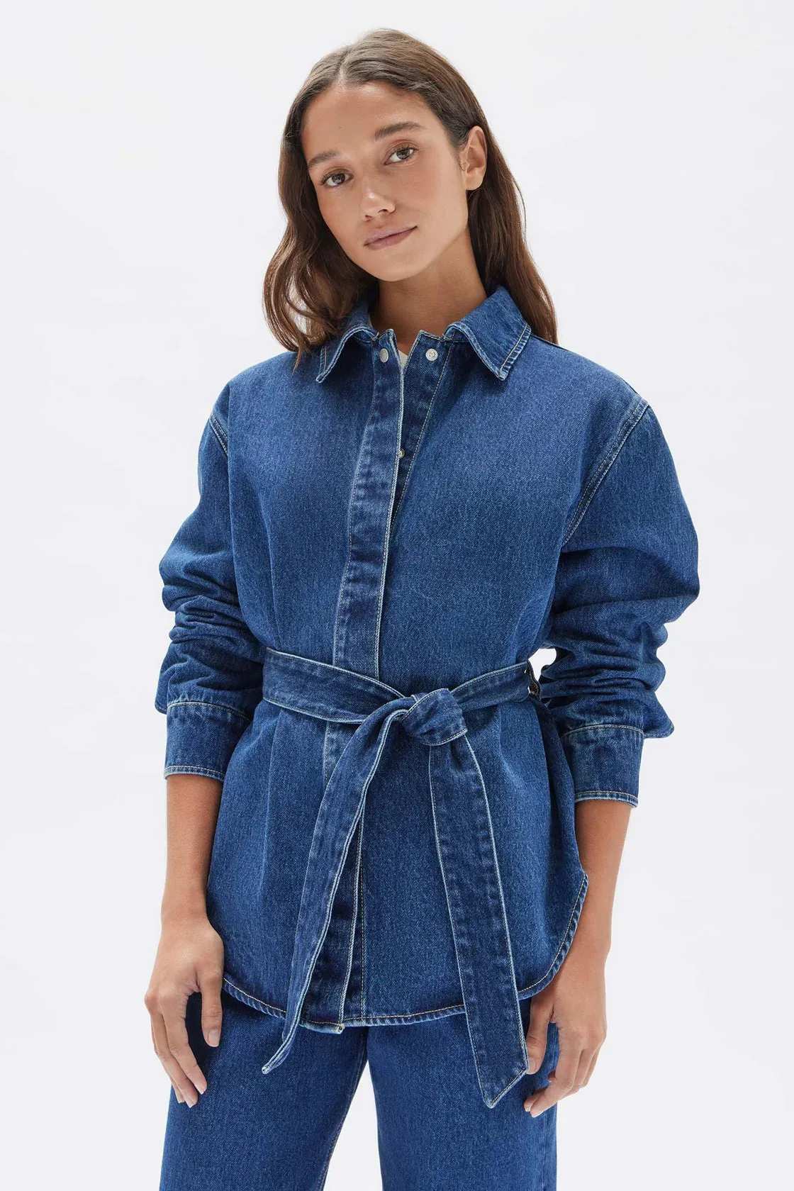 Denim Belted Jacket Heritage Blue