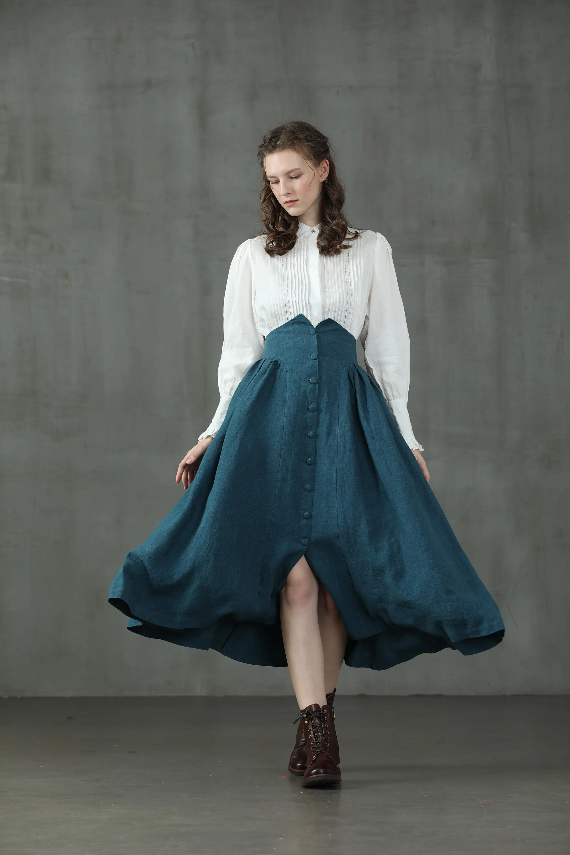Jo March 31 | Accordion Pleated Linen Shirt