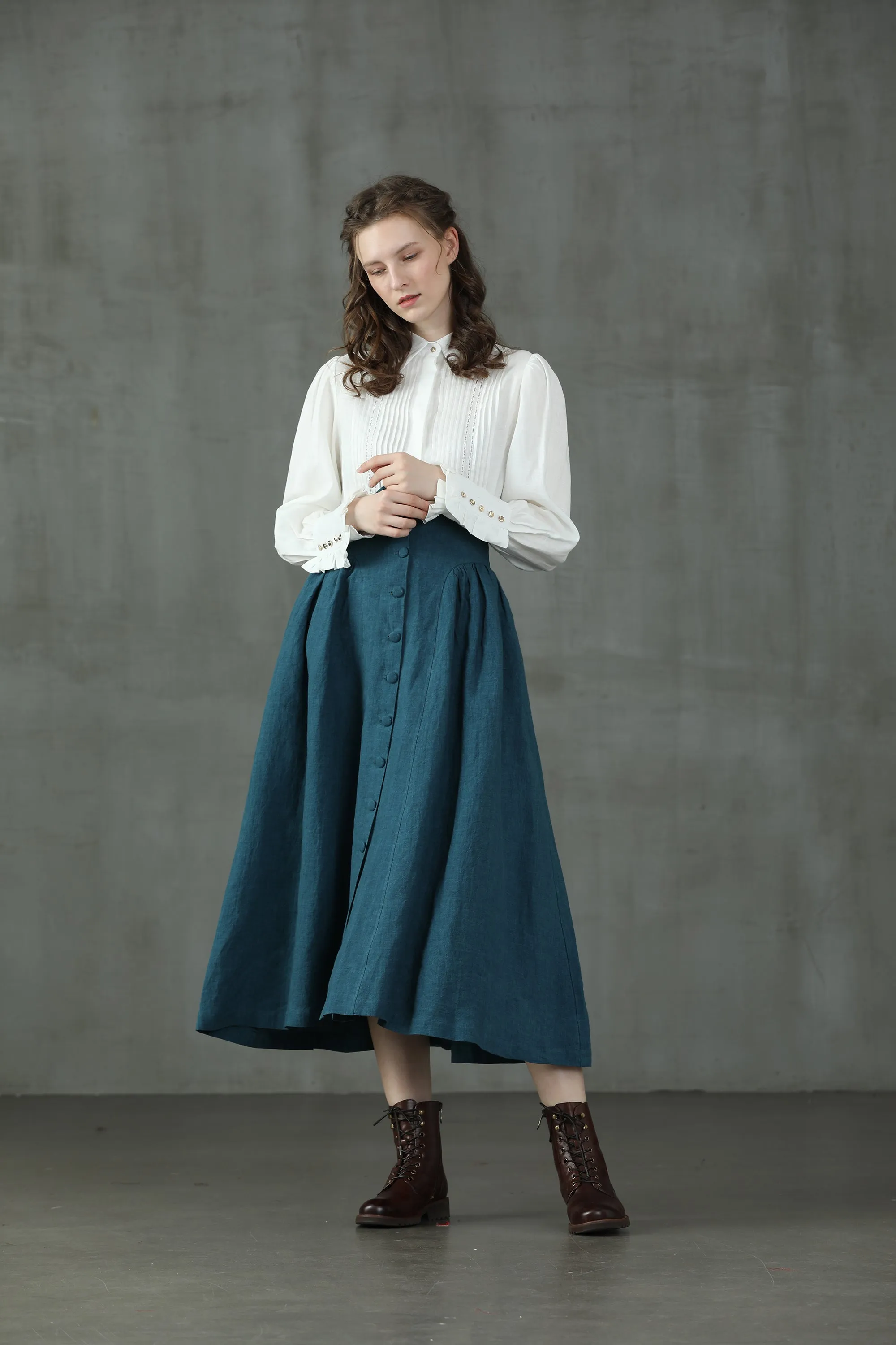 Jo March 31 | Accordion Pleated Linen Shirt