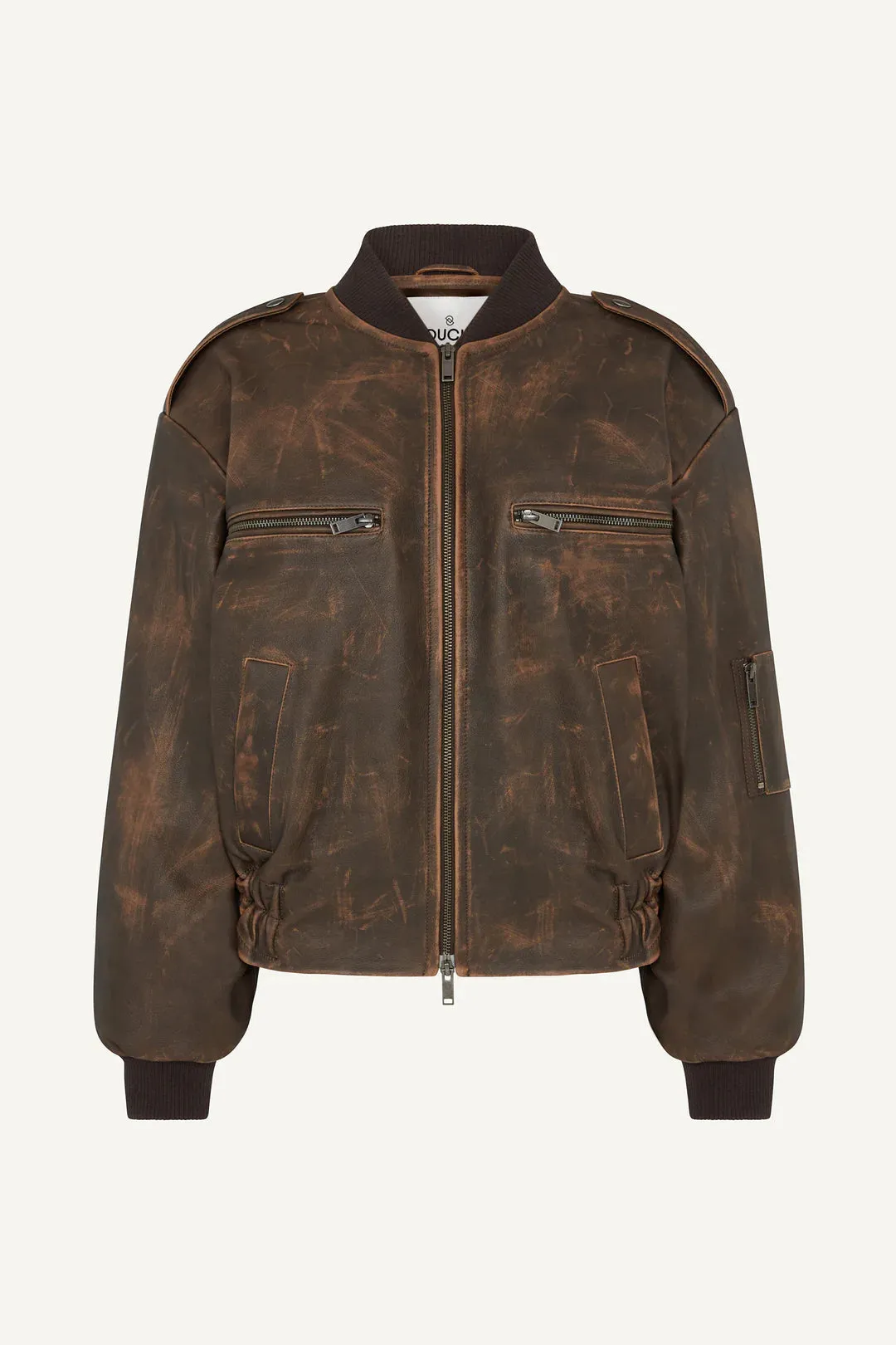 Luna Vintage Leather Bomber Brown