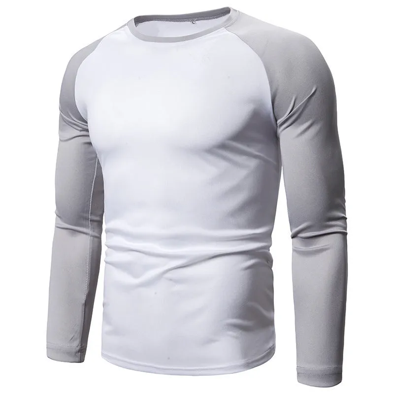 Men's Long-Sleeved Top With Stitching Around Neck