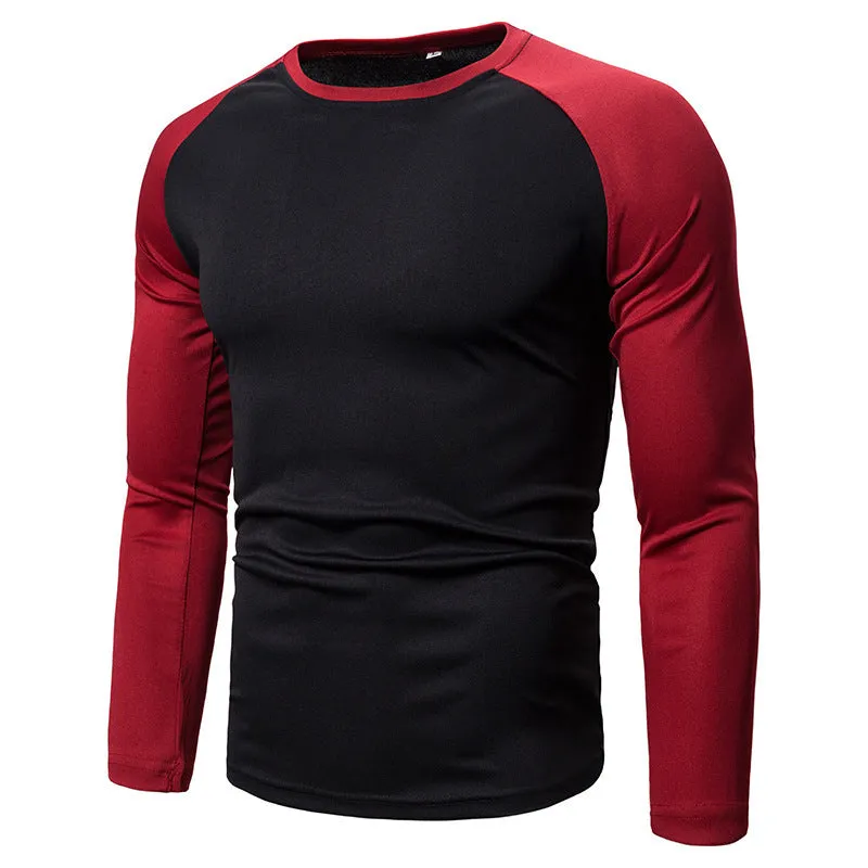 Men's Long-Sleeved Top With Stitching Around Neck