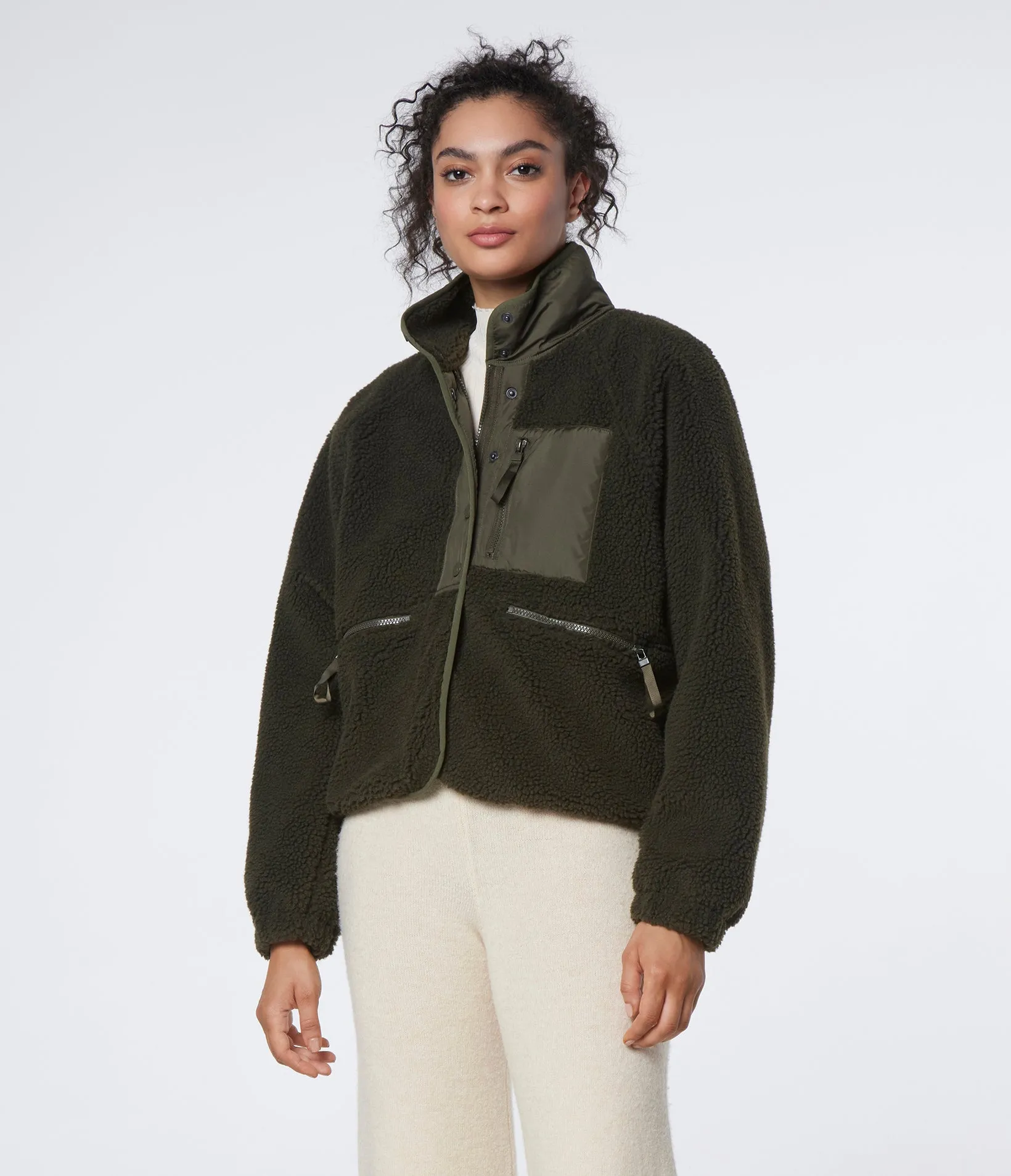 Mixed Media Zip Jacket
