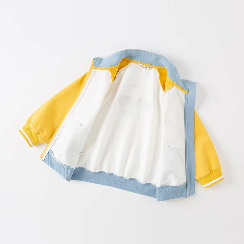 No. 9 Contest Boy Two-piece Yellow Baseball Jacket & Pants Set