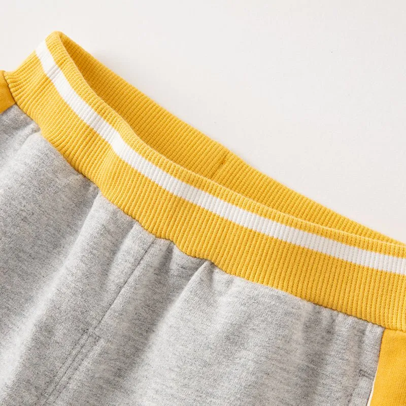 No. 9 Contest Boy Two-piece Yellow Baseball Jacket & Pants Set