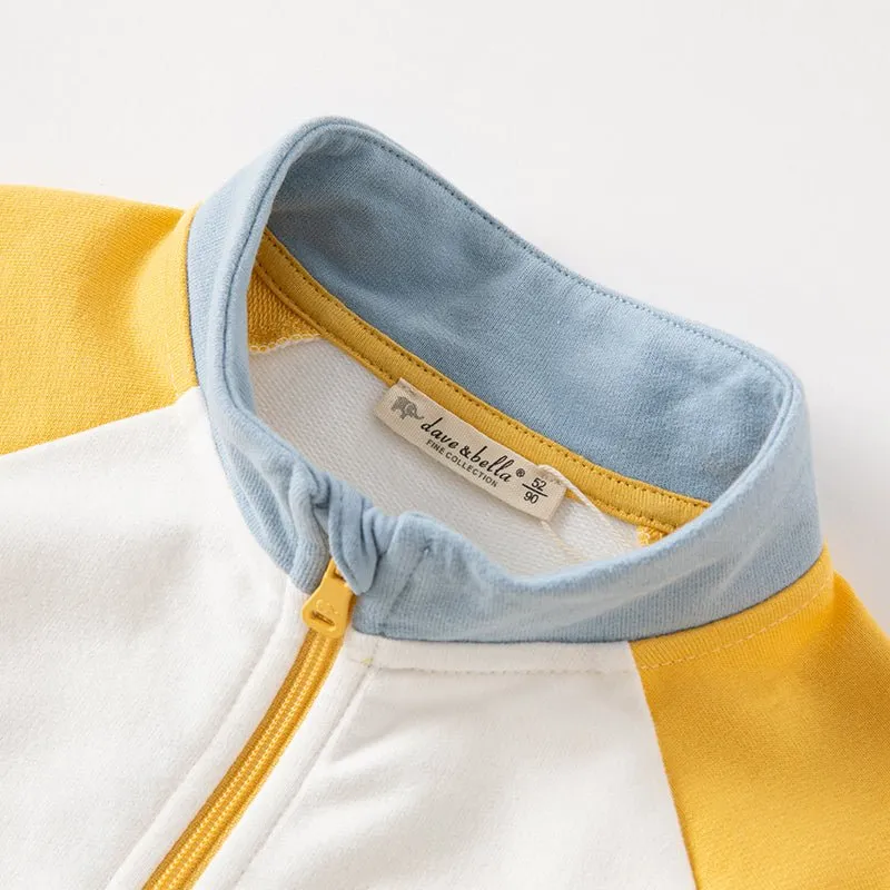 No. 9 Contest Boy Two-piece Yellow Baseball Jacket & Pants Set