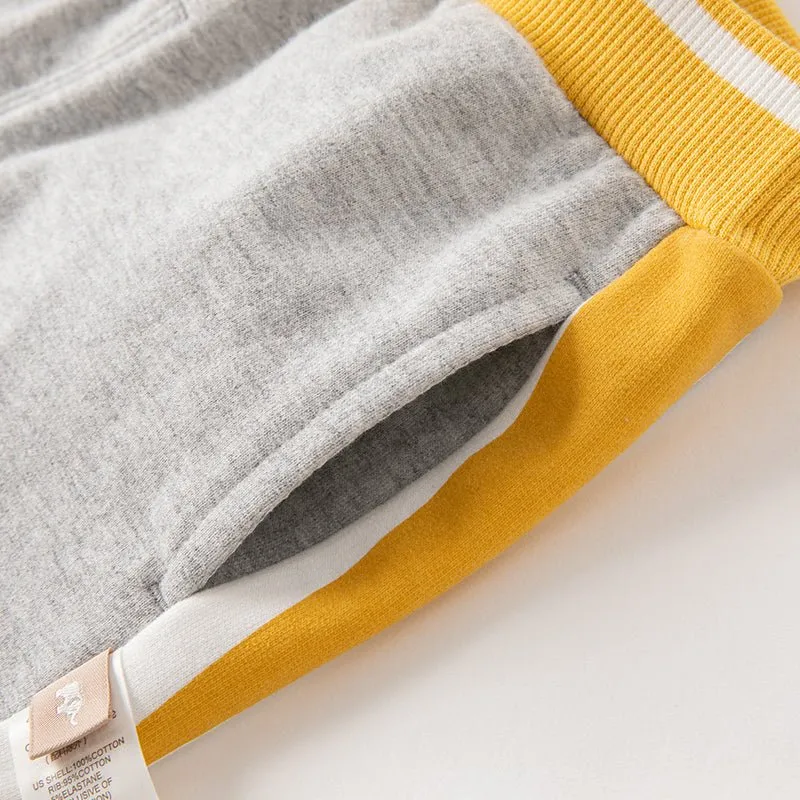 No. 9 Contest Boy Two-piece Yellow Baseball Jacket & Pants Set