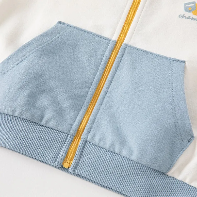 No. 9 Contest Boy Two-piece Yellow Baseball Jacket & Pants Set