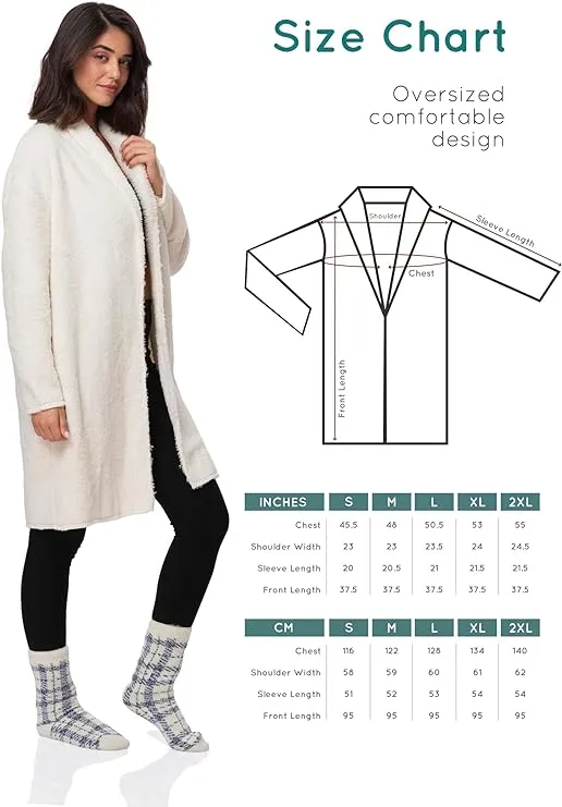 Women's Open Sherpa Jacket - Winter Elegance in Off-White